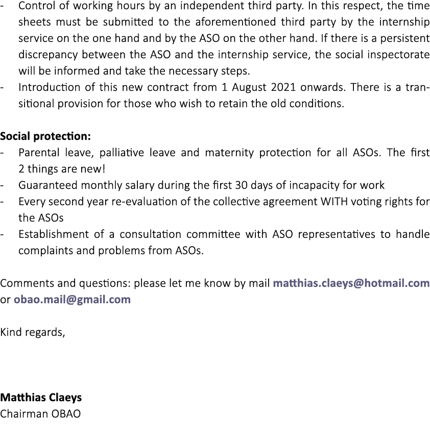 - Control of working hours by an independent third party  In this respect, the time sheets must be submitted to the a   