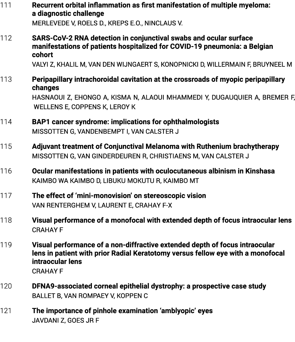 111 Recurrent orbital inflammation as first manifestation of multiple myeloma: a diagnostic challenge MERLEVEDE V, RO   