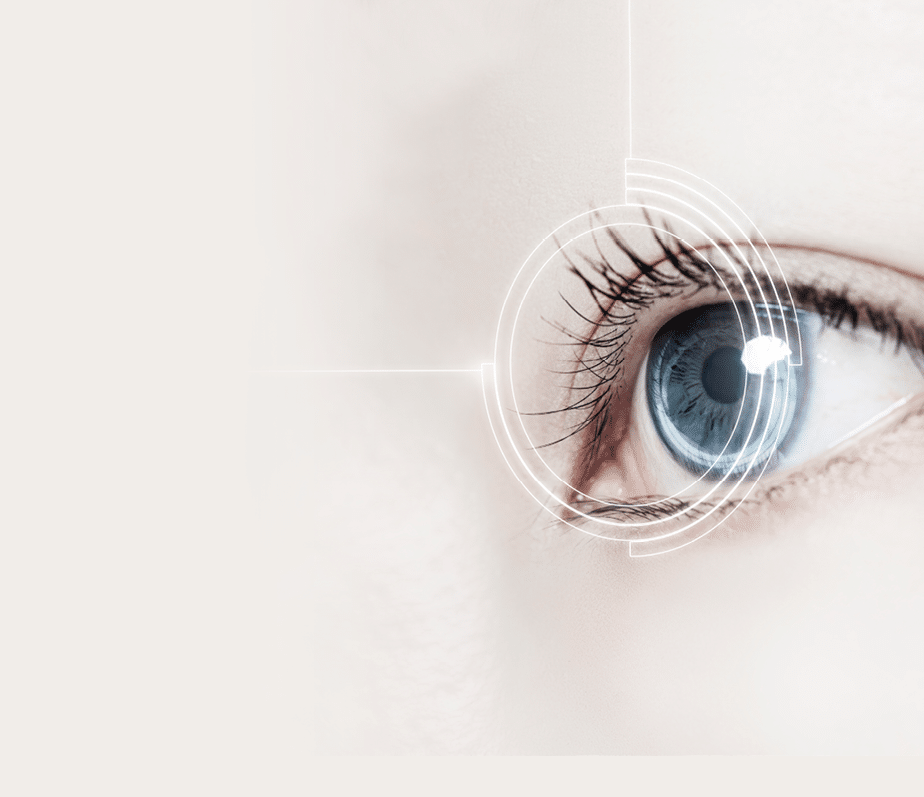 Woman’s eye with smart contact lens