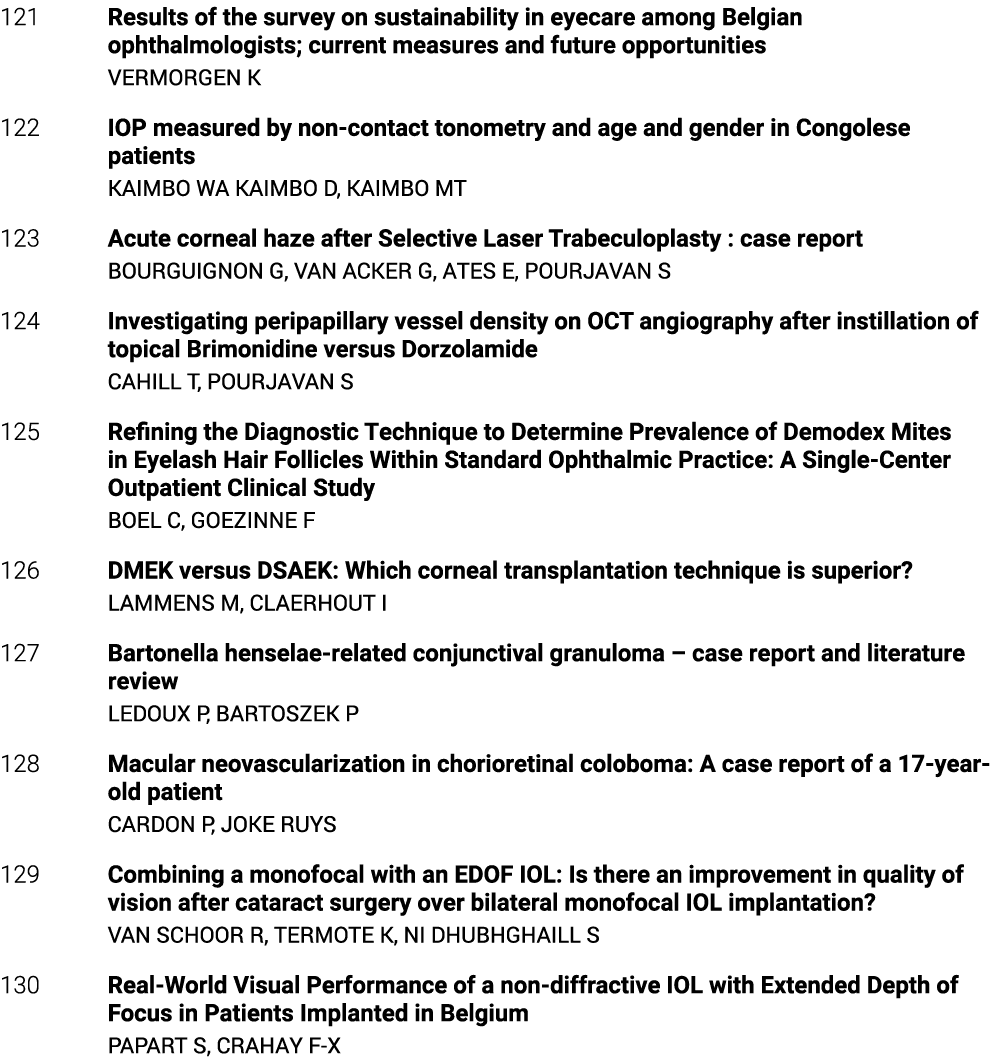 121 Results of the survey on sustainability in eyecare among Belgian ophthalmologists; current measures and future op   