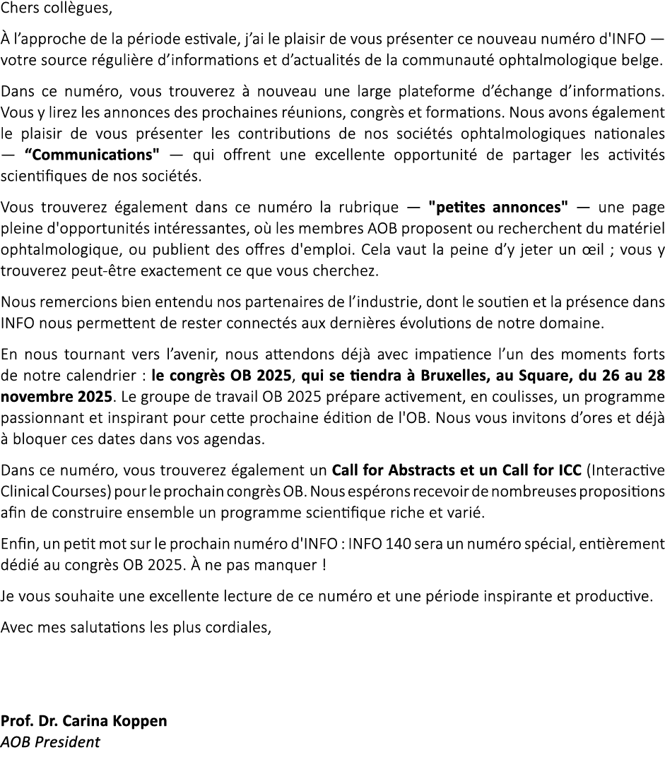 Chers coll gues,  l’approche de la p riode estivale, j’ai le plaisir de vous pr senter ce nouveau num ro d'INFO — vo...