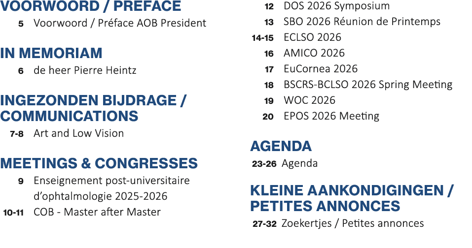 Voorwoord / Preface 5 Voorwoord / Pr face AOB President IN MEMORIAM 6 de heer Pierre Heintz INGEZONDEN BIJDRAGE / com...