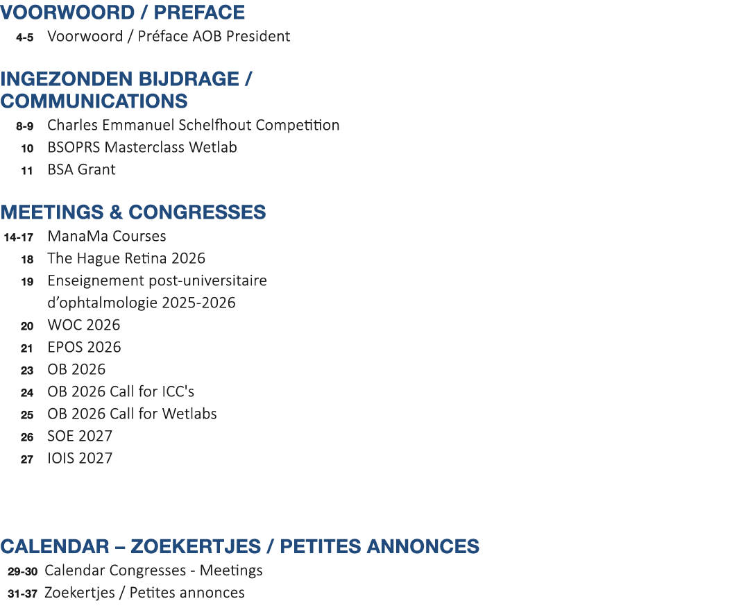 Voorwoord / Preface 4 5 Voorwoord / Pr face AOB President INGEZONDEN BIJDRAGE / communications 8 9 Charles Emmanuel S...