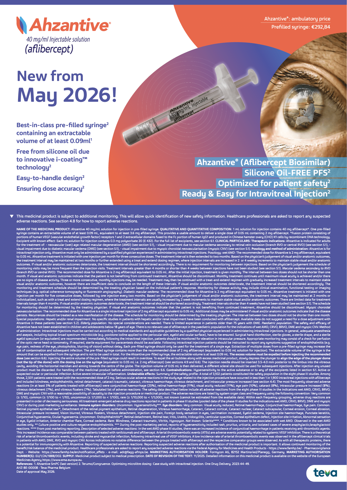 A blue and white advertisement for a new product. Description generated by AI